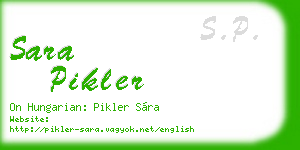 sara pikler business card